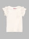 Бавовняна футболка молочного кольору з принтом | 6830522 | фото 7
