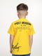 Жовта бавовняна футболка з принтом | 6830669 | фото 4