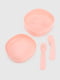 Набір дитячого силіконового посуду рожевий | 6830758 | фото 4