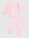 Рожевий бавовняний костюм: світшот з оборкою і джогери | 6830811 | фото 2