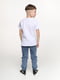 Белая хлопковая футболка с принтом | 6831057 | фото 5
