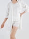 Комплект білий: халат та піжама | 6831108 | фото 4