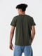 Бавовняна футболка кольору хакі з принтом | 6831414 | фото 3