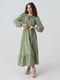 Сукня з поясом літня зелена в квітковий принт | 6831416 | фото 4