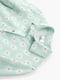 Блуза бірюзового кольору в квітковий принт, прикрашена подвійною куліскою | 6831759 | фото 3