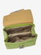 Шкіряна сумка-кросбоді салатового кольору на клапані | 6831853 | фото 4
