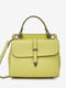 Кожаная сумка через плечо лимонного цвета на клапане | 6831857 | фото 2
