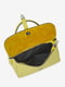Шкіряна сумка через плече лимонного кольору на клапані | 6831857 | фото 4