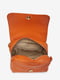 Оранжевая кожаная сумка через плечо на клапане | 6831869 | фото 4