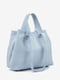 Голубая кожаная сумка шопер | 6831901 | фото 3