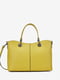 Шкіряна сумка тоут жовтого кольору | 6831903 | фото 2