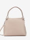 Шкіряна сумка шопер на блискавці пудрового кольору | 6831959 | фото 2