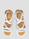 Шкіряні білі сандалії на щільній підошві | 6831967 | фото 6
