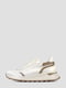 Кожаные белые кроссовки с контрастной отделкой | 6831968 | фото 3