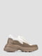 Шкіряні біло-коричневі кросівки | 6831969 | фото 4