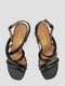 Кожаные черные босоножки на широком каблуке | 6831971 | фото 6