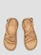 Кожаные бежевые сандалии с ребристой подошвой | 6831991 | фото 6