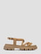 Кожаные бежевые сандалии с ребристой подошвой | 6831991 | фото 4