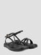 Кожаные черные сандалии с плоской подошвой | 6831993