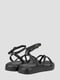 Кожаные черные сандалии с плоской подошвой | 6831993 | фото 5