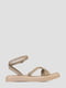 Кожаные бежевые сандалии с плоской подошвой | 6831994 | фото 4