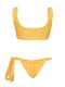 Темно-желтый раздельный купальник: бюстгальтер и трусы с завязками | 6832305 | фото 4
