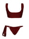 Бордовый раздельный купальник: бюстгальтер и трусы на завязках | 6832307 | фото 4