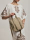 Текстильная темно-бежевая сумка | 6832224 | фото 3