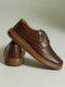 Кожаные коричневые туфли с перфорациией | 6832244 | фото 3