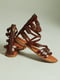 Кожаные коричневые сандалии с пряжками | 6832254 | фото 3