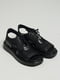 Кожаные черные сандалии с сеткой и шнуровкой | 6832261 | фото 4