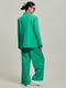 Классический зеленый оверсайз костюм: жакет и брюки | 6832283 | фото 8