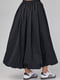Длинная черная юбка А-силуэта с резинкой на талии | 6832750 | фото 2