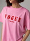 Рожева футболка oversize з написом Vogue | 6832754 | фото 4