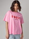 Рожева футболка oversize з написом Vogue | 6832754 | фото 6