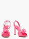 Рожеві шкіряні босоніжки на шпильці | 6833097 | фото 3