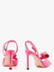 Рожеві шкіряні босоніжки на шпильці | 6833097 | фото 4