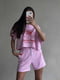 Рожевий костюм-двійка: футболка з принтом та шорти | 6833539 | фото 3