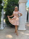 Персикова сукня вільного фасону в квітковий принт | 6833601 | фото 3
