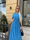 Довга розкльошена блакитна сукня в квітковий принт | 6833611 | фото 2