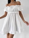 Розкльошена біла міні-сукня з відкритими плечима | 6833619 | фото 2