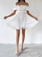 Розкльошена біла міні-сукня з відкритими плечима | 6833619 | фото 4