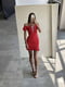 Драпірована червона сукня в горошок з відкритими плечима | 6833624 | фото 2