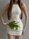 Сукня біла в рубчик із затяжками | 6833626 | фото 2