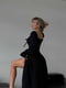 Однотонна чорна сукня-міді з розрізом на ніжці | 6833636 | фото 5