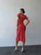 Червона сукня-міді в квітковий принт з розрізом | 6833649 | фото 3