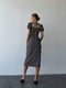 Чорна сукня-міді в квітковий принт з розрізом | 6833650 | фото 3