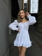 Біла міні-сукня з кулісою на ліфі та оборками по низу | 6833652 | фото 3