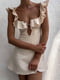 Розкльошена бежева міні-сукня, прикрашена оборками | 6833655 | фото 2