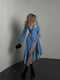 Блакитна А-силуетна сукня-міді в квітковий принт | 6833665 | фото 2